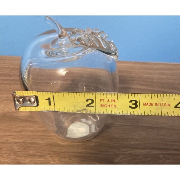 Princess House Crystal Exclusive Hand Blown Crystal Apple Motif Paperweight - Picture 6 of 7